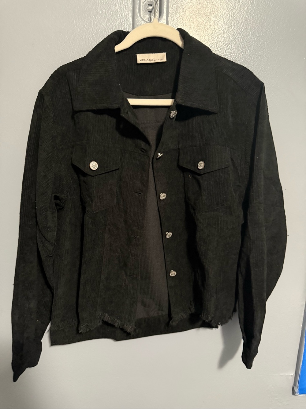 Zenana Black Corduroy Lightweight Shacket - Picture 3 of 7